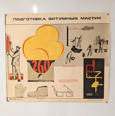 1971 industrial design - Original vintage Soviet USSR Poster - Safety Workers