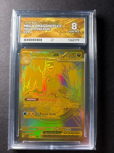 Mega Dragonite Ex 295/217 Gold Hyper Rare - Graded ACE 8 (UK Seller)
