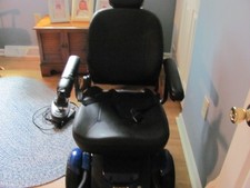 jazzy power chair select 6 pride black leather and blue bottom