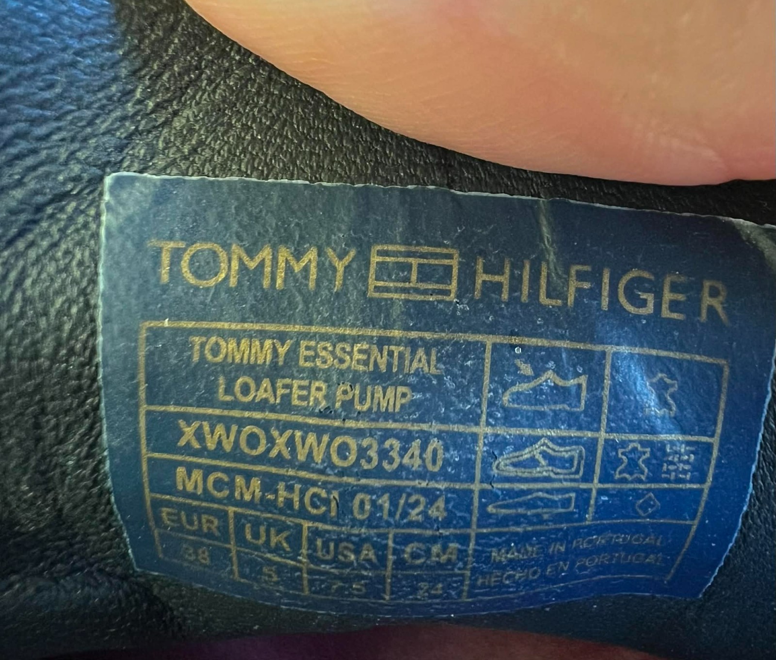 Tommy Hilfiger Essential Loafer Pump Black Leather Heels Womens US 7.5 Chunky thumbnail 8