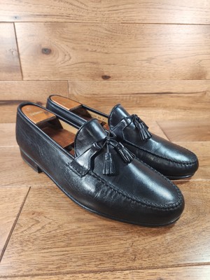 Allen Edmonds URBINO Black Leather Tassel Loafers Size 12 D Made In Italy