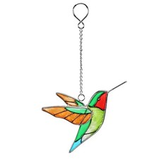 Stained Glass Hummingbird Suncatcher, Yellow Wing, 4.9 Inch