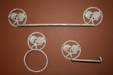 3pc BATHROOM ACCESSORY SET,Beach Theme,Weathered Look,Gifts,Coastal Decor