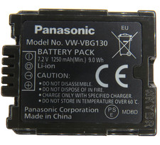 Panasonic VW-VBG130 Camcorder Akku für HDC-SD300, HDC-TM700, HDC-H280, NV-GS328