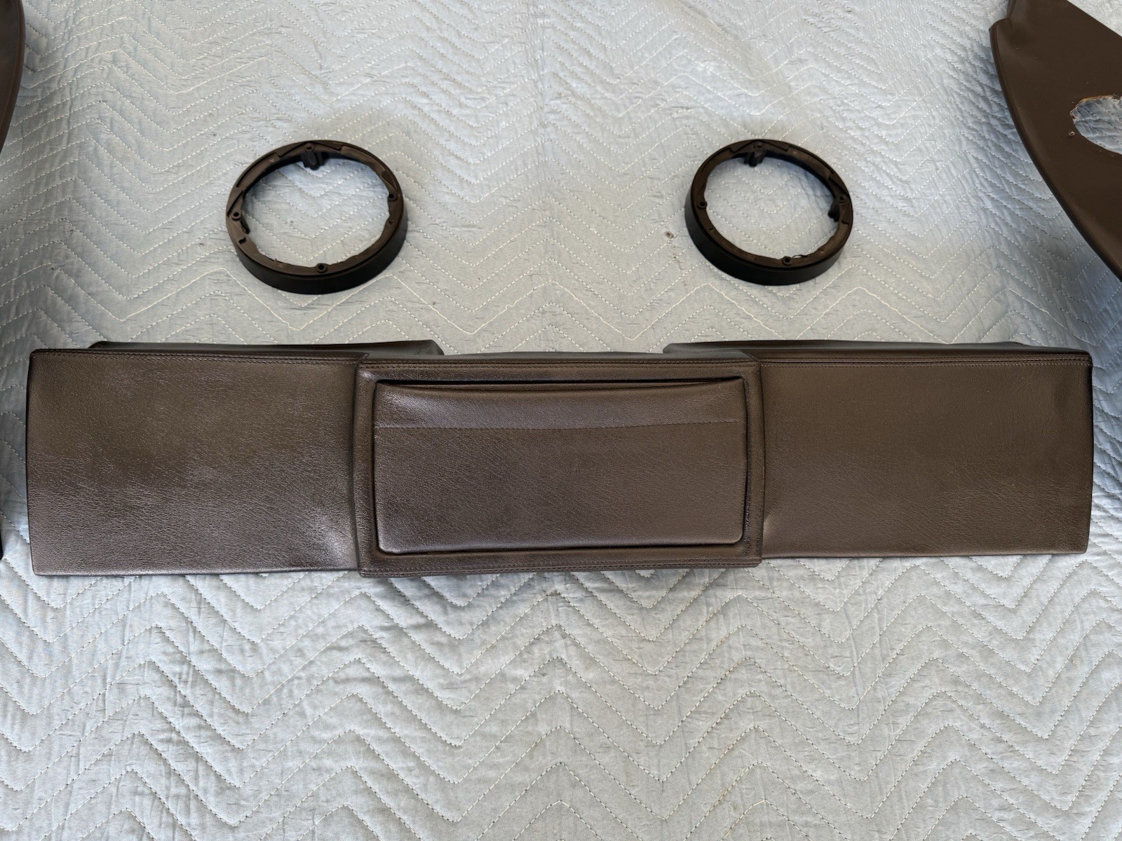 Genuine Ferrari 348 Original Black Leather Rear Shelf End Caps