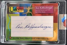 KEN RAFFENSBERGER 2025 Historic HA Uniques CUT AUTO SP #1/1 Reds Willie Mays HR