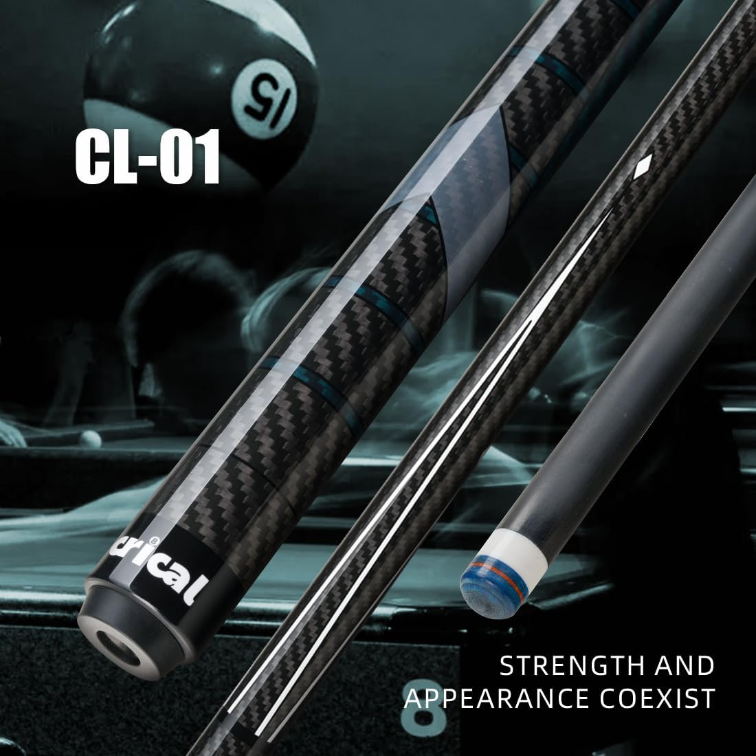 ビリヤード Crical V1 Crical】PRO-1 Carbon Fiber Pool Cue Stick with 12.5mm Tip Low
