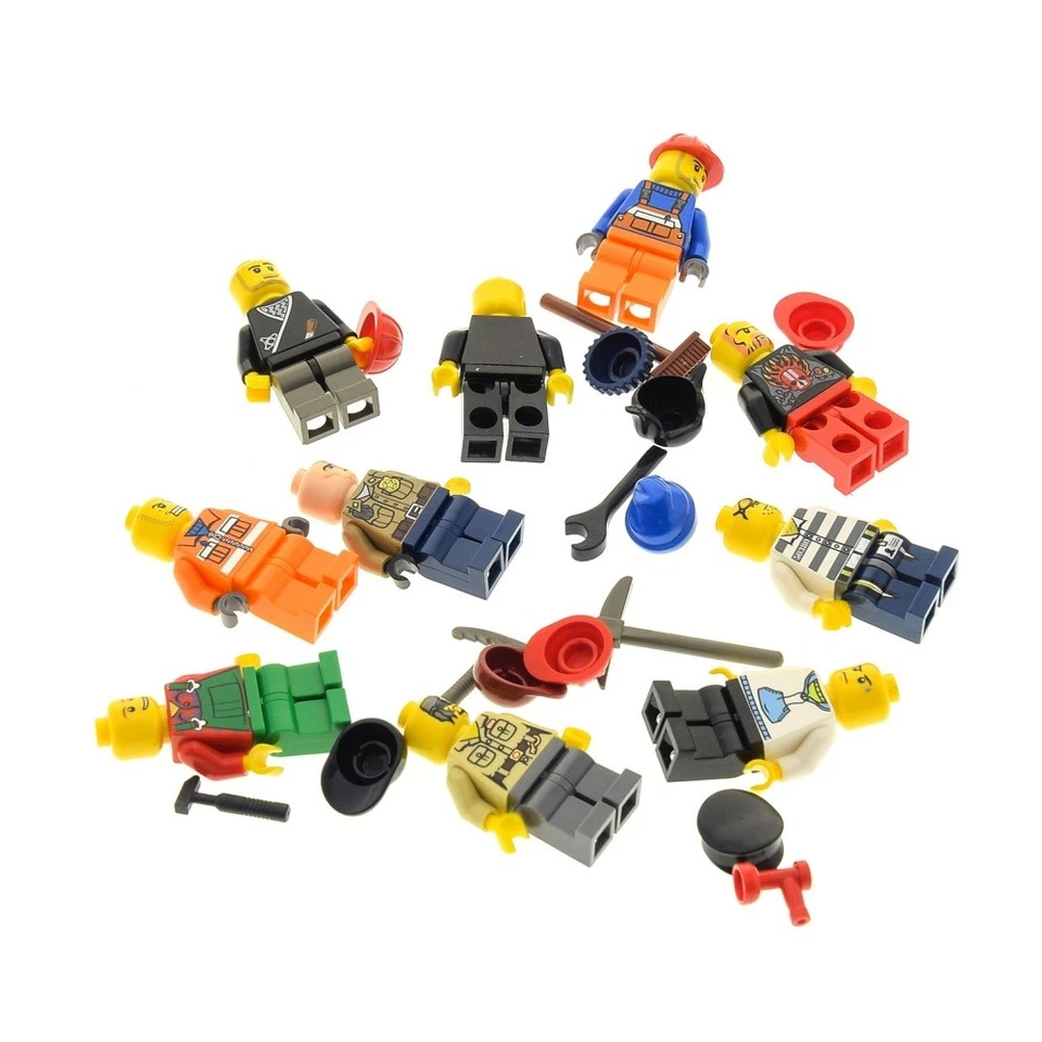 10x Lego Minifiguren City Mann Frau Zubehör z.B.: Haare Mütze Helm Cap gemischt - Bild 4 von 4