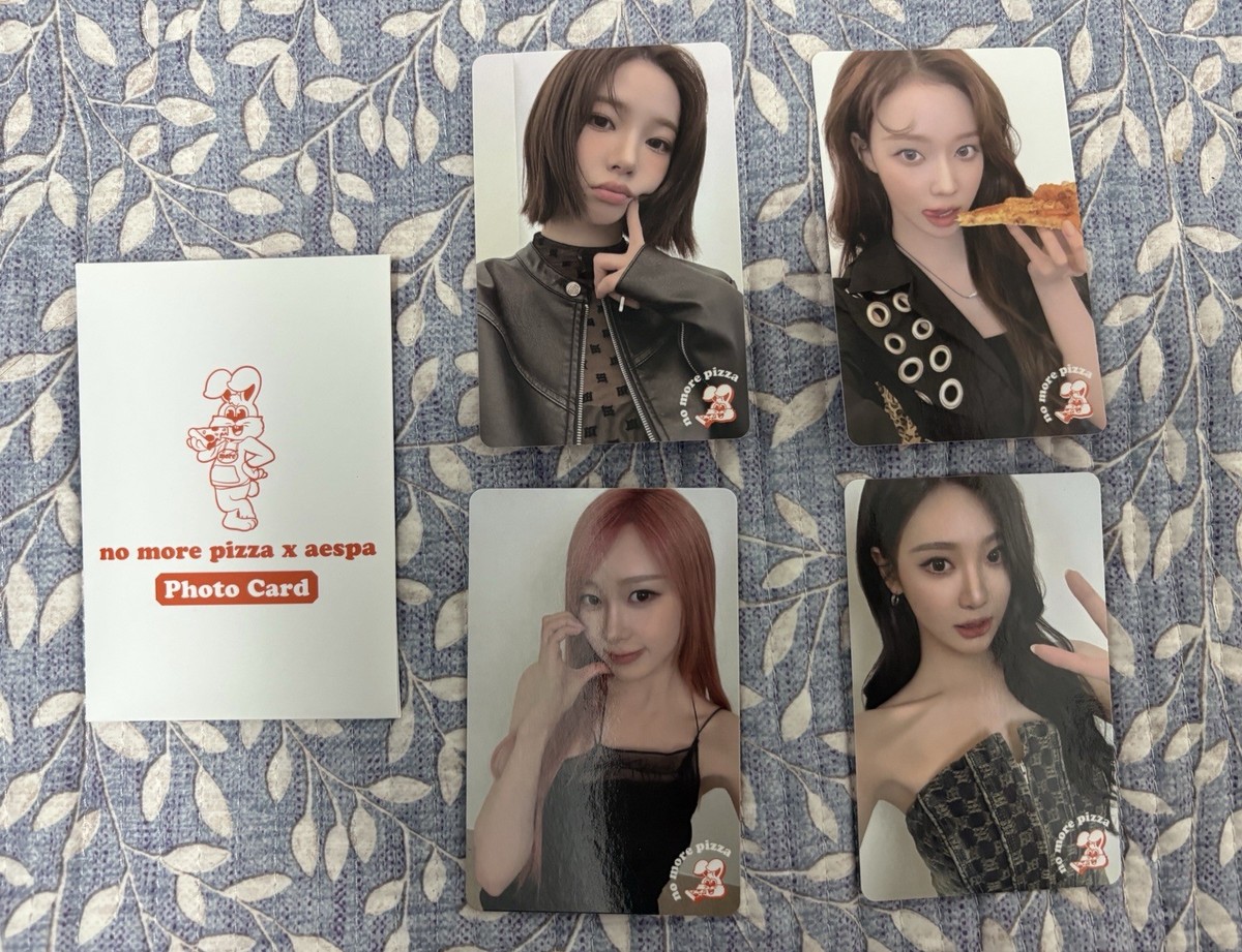 aespa no more pizza 2.0 トレカ 4枚セツト AESPA X No More Pizza Collaborated Photocards Official Special