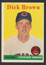 1958 Topps #456 Dick Brown RC Cleveland Indians VG-EX Rookie Card. rookie card picture