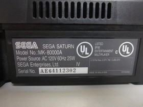 Sega Saturn Console MK-80000A - /w cords & controller