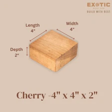 Cherry Bowl Blank 4x 4x 2 Turning Wood Stock Square Lumber– Free US Shipping