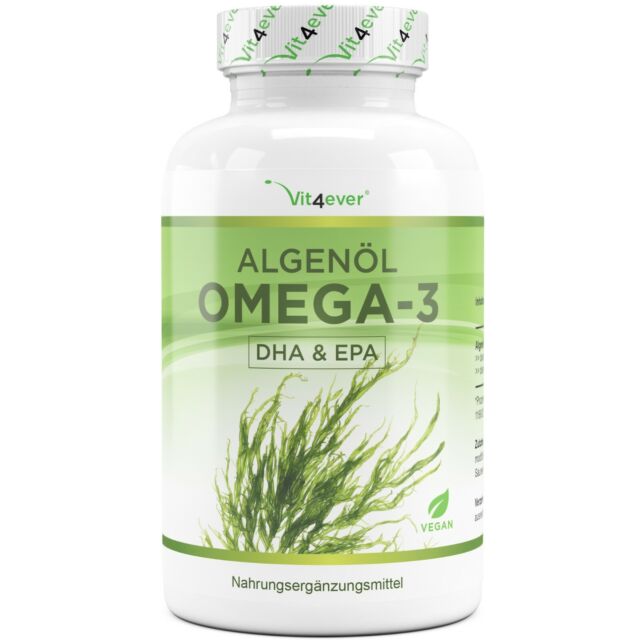 Omega 3 60 capsule vegane + alte dosi - 450 mg DHA & 225 mg EPA al giorno-