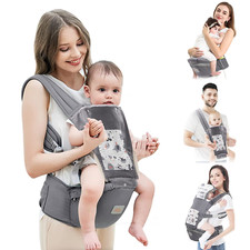 Baby Carrier Newborn to Toddler, Ergonomic 6-In-1 Baby Carrier with Hip Seat
