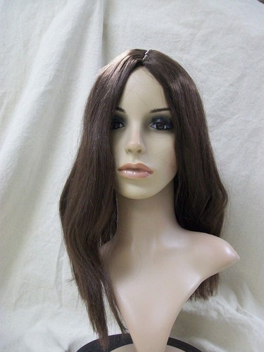 Brown Parted Star Style Wig Hippie 60s Unisex Mary 70s Rocker Wench Witch Wizard - Picture 7 of 8