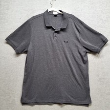Oakley Men Polo Shirt XL Gray Logo Embroidered Short Sleeve Golf READ