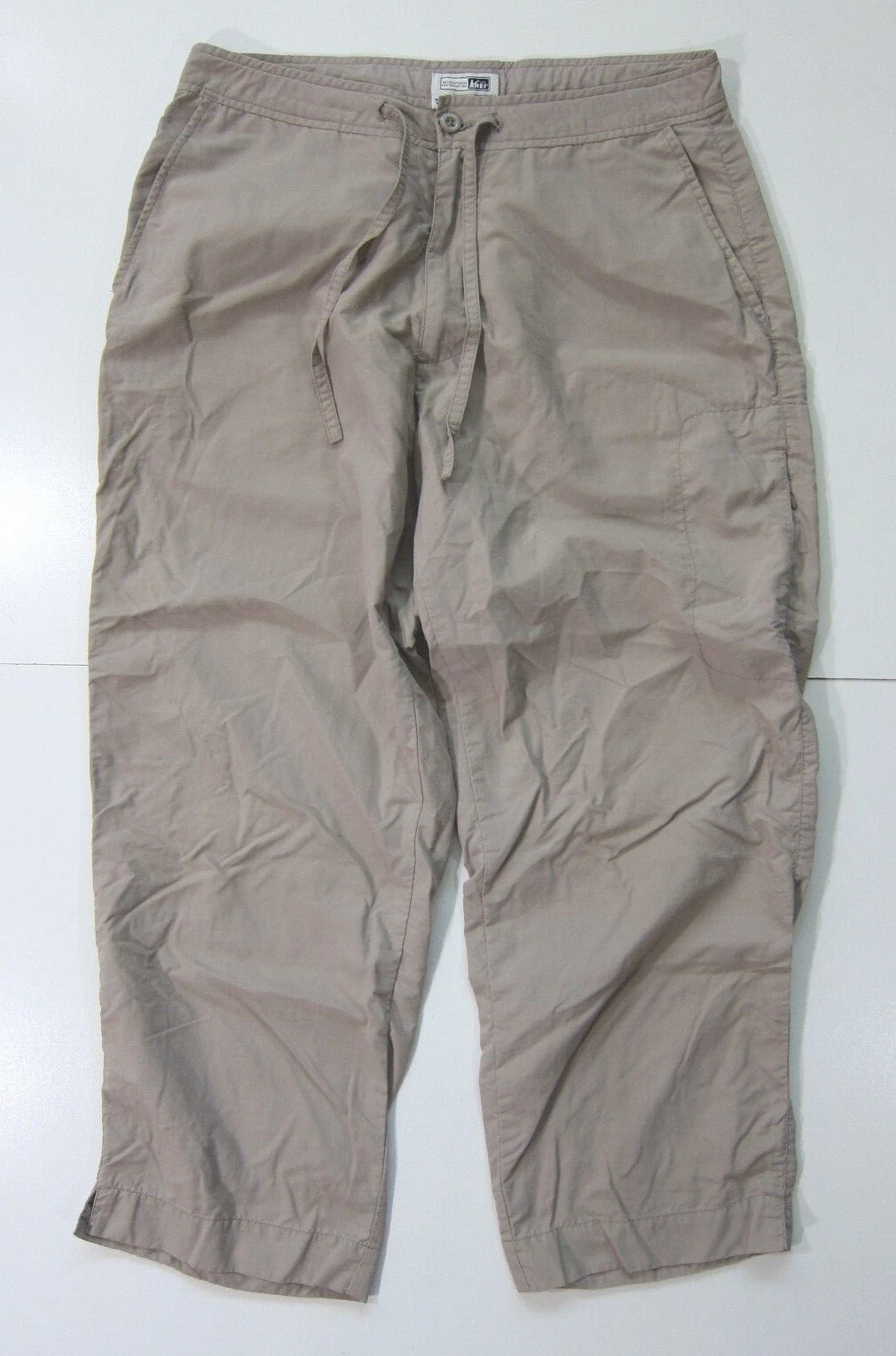 REI UPF 50+ 100% Nylon Brown Lightweight Pocket Hike Travel Capri Crop Pant 8