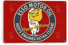 Esso Motor Oil Gas Sign, Gas Station, Garage, Auto Shop, Retro Tin Sign B816