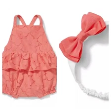 NEW WOT Janie&Jack Baby Lace Peplum Romper & headband