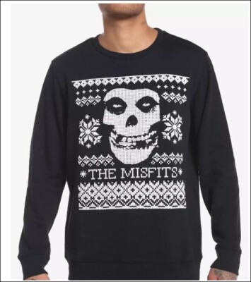 The Misfits Fair Isle Fiend Skull Sweatshirt XMAS Holiday Sweater