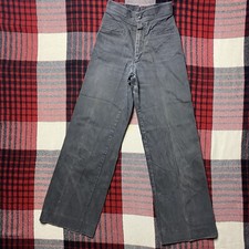 Vintage 70s Saturdays WIDE Leg Bell Bottom Buckleback Jeans Flare Hippie