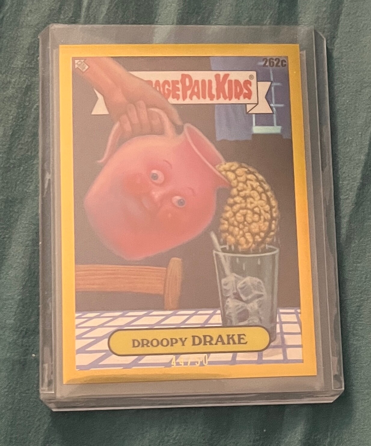 2024 Topps Garbage Pail Kids Chrome Gold Refractor #262c Droopy Drake front