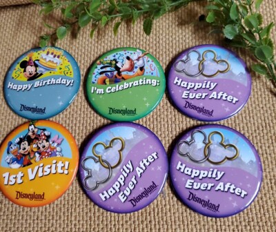 6 Walt Disney World Celebration Buttons 1st Visit, Celebrating