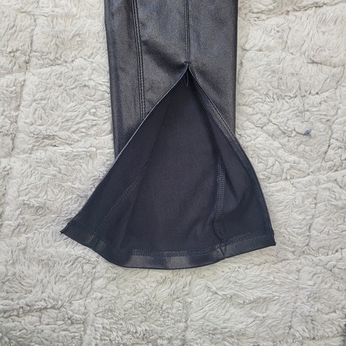 Shinestar Size M Faux Leather Vegan Pants split front leg skinny stretchy NWT - Picture 3 of 13