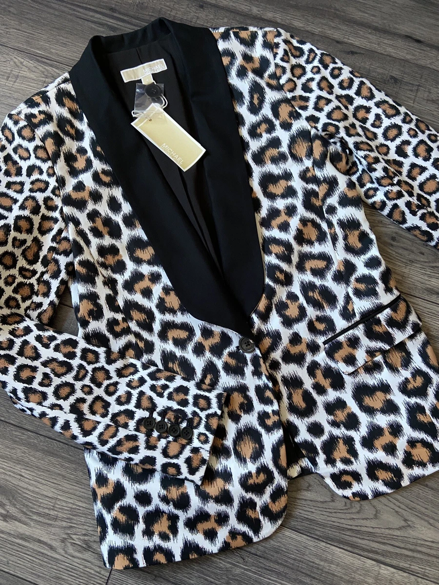 Leopard print tuxedo clearance jacket