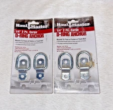 NEW Lot of 2 Haul Master 1/4" Cargo D-Ring Anchor 2pc Mount Tie Down Trailer Tru