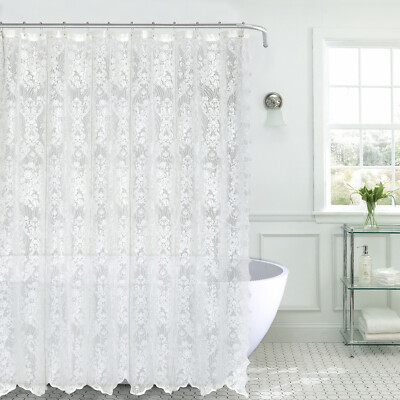 Kate Aurora Country Farmhouse Shabby Chic Lace Shower Curtain - Assorted Colors