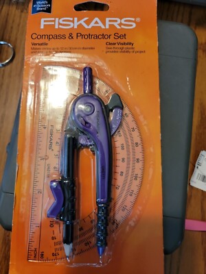 Fiskars  Protractor & Compass Set. Purple Color Options
