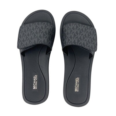 Michael Kors Wade Women\'s Adiustable
Slide MK Logo Sandal shoes Blue /gray Sz:11 Michael Kors SLIDES Wade Adjustable MK Logo slide Sandal  main image 4