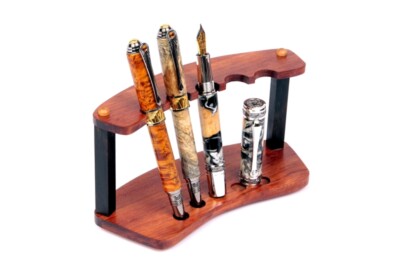 Lanier Pens - Round 5 Pen Bubinga and Ebony Upright Pen Stand