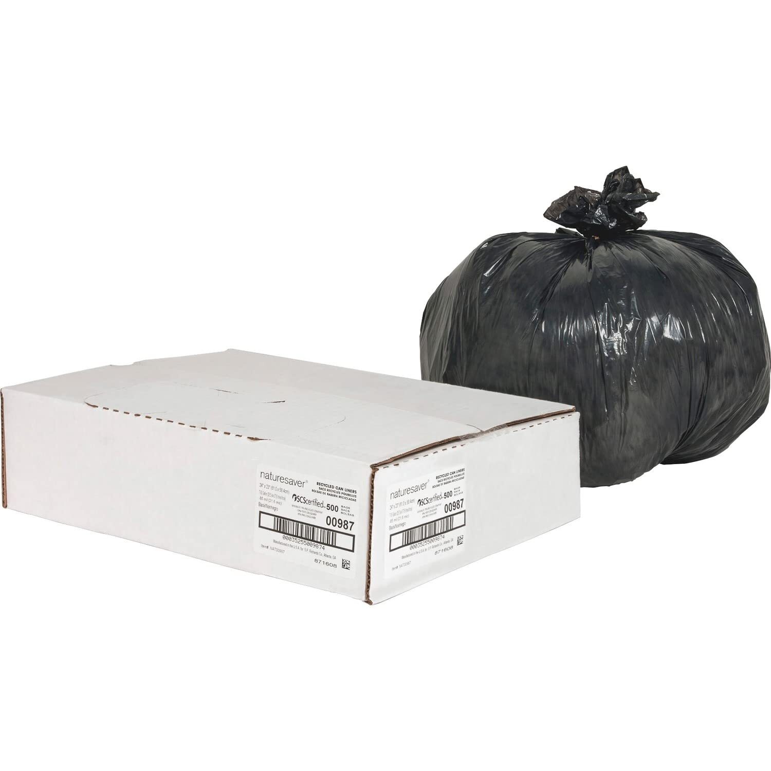 NAT00987 - Black Low-density Recycled Can Liners
