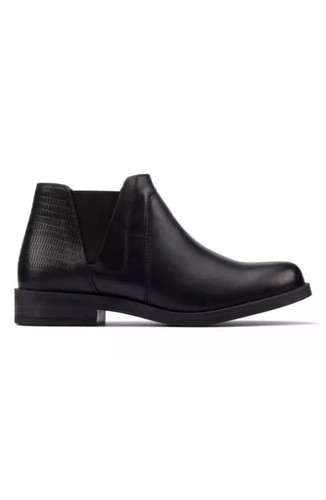 New Clarks Demi 2 Beat Black Combi Leather Chelsea Ankle Boots Uk 4.5 D