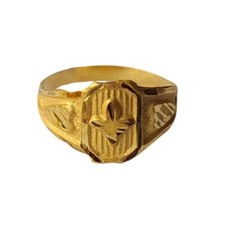 22K/18K Real Certified Yellow Gold Oval Flower Design Kids Ring