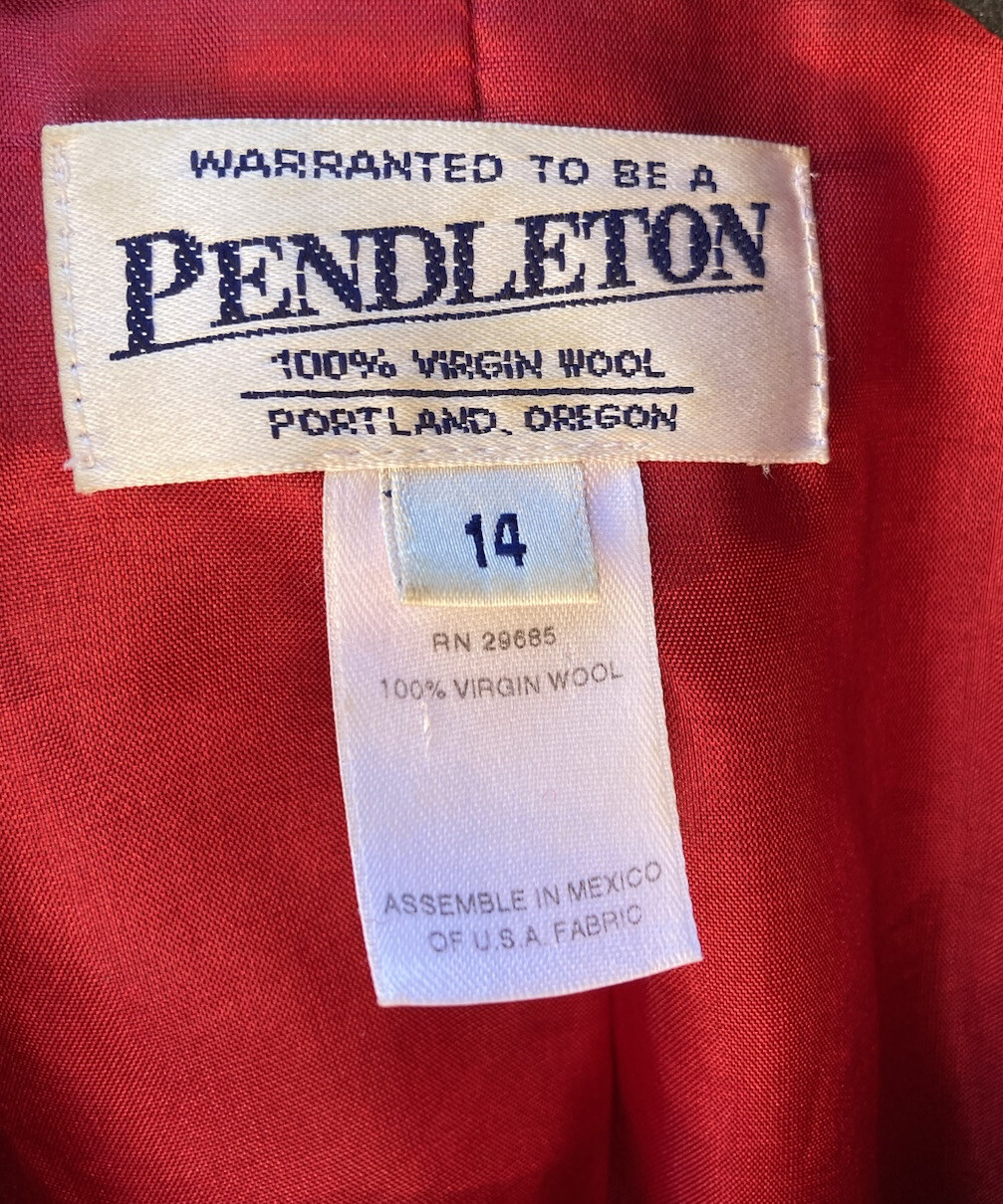 Women's Pendleton Red Solid Overcoat 14 Lined Vir… - image 2