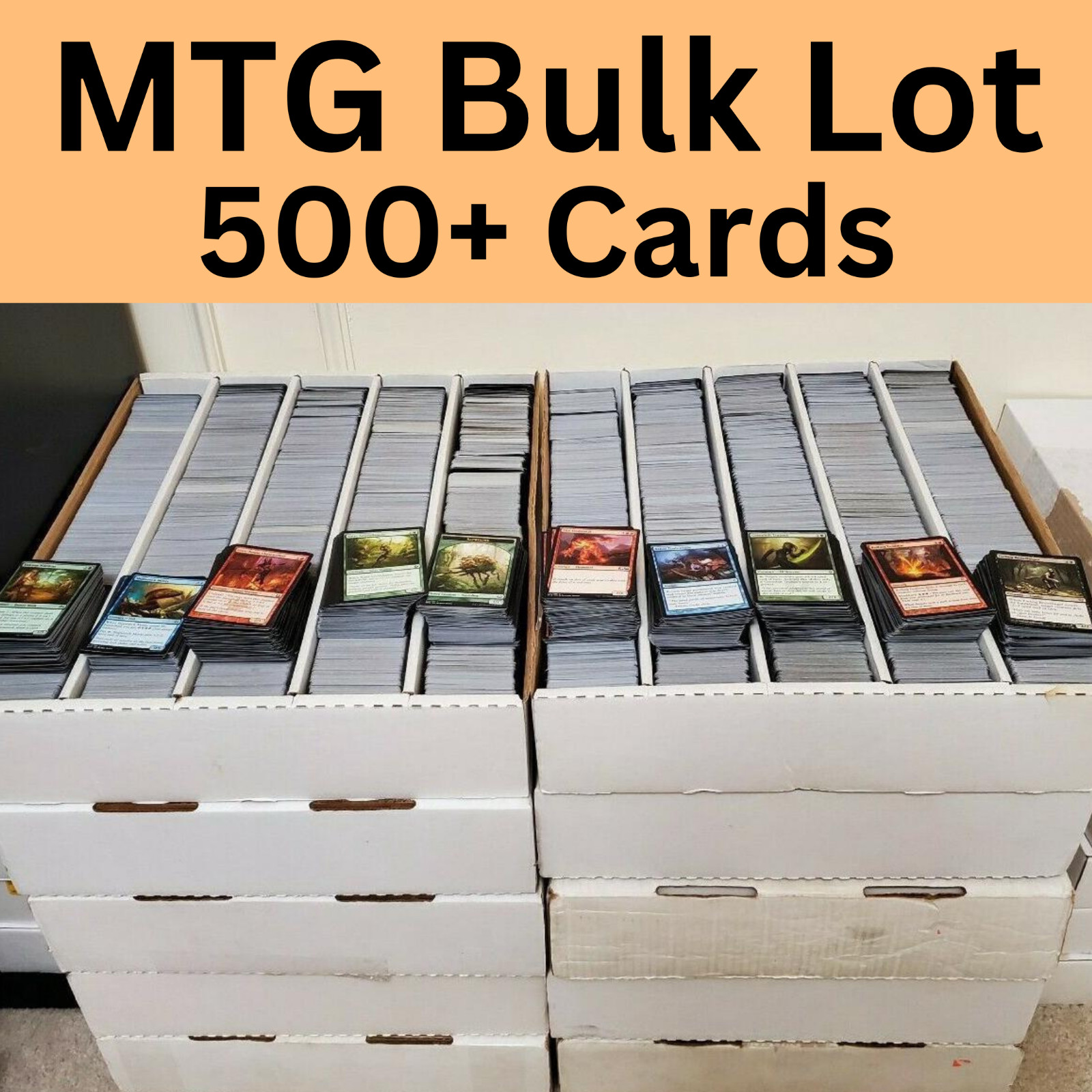 MAGIC THE GATHERING BUNDLE 500 UNSORTED BULK MTG JOB LOT CARDS - MTG BUNDLE