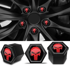 20 x Radschraubenkappen Radmutterkappen 19mm mit Entfernungswerkzeug Schädel Rot