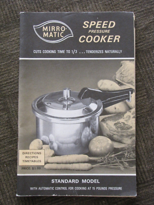 #ad Mirro Matic SPEED PRESSURE COOKER Cuts Cooking Time Directions Recipes Booklet $4.99