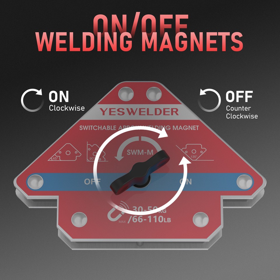 Switchable Arrow Welding Magnet 66-110LBs, On/Off Switch Welding Magnet ...