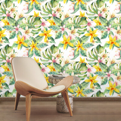 Yelloe Flower Peel and Stick Wallpaper Removable Vinyl Self Adhesive Decor 2m