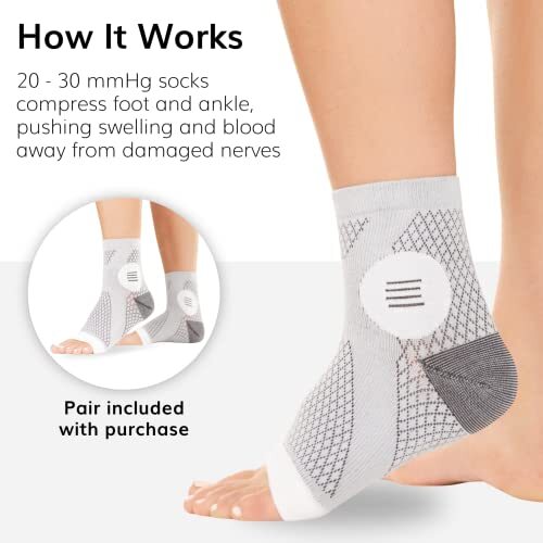 BraceAbility Neuropathy Socks - Peripheral Neuritis Therapy Compression Diabe... - Picture 4 of 7