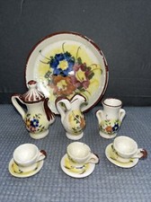 VTG Child Doll Miniature 10 Piece Tea Set Floral Pattern Porcelain