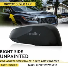 Mirror Cover Cap Unpainted Right Side For INFINITI QX60 2016-21 96373-9NF1E