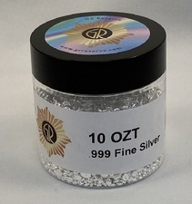 10 oz Jar of .999 Silver Granules 87.69 per troy oz
