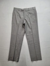 Zanella Mens Pants 32 Gray Straight Leg Slash Pockets Flat Front Classic Style