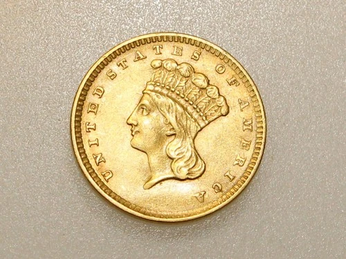 1857 $1 INDIAN PRINCESS HEAD GOLD COIN
