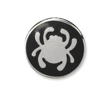 Spyderco Lapel Pin Silver and Black Bug Logo Enamel BUGPIN